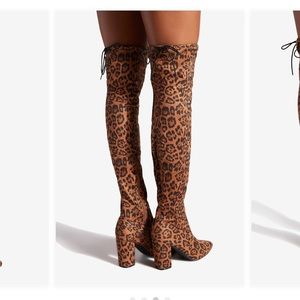 Over the knee leopard boots 12W
